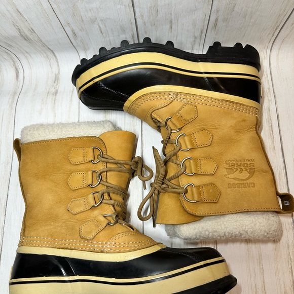 Sorel Caribou Beige Waterproof Snow Boots With Liners NM1005-280 women’s Size 6 - Picture 6 of 11